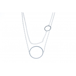 Collier argent 3,4g "2 ronds" - 42+3cm