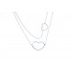 Collier argent 3,4g "2 coeurs" - 42+3cm