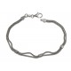 Bracelet argent rhodié 3,8g - maille queue de renard - 19 cm