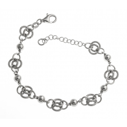 Bracelet argent rhodié 7,5g - 17+3 cm