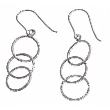 Boucles d'oreille argent rhodié 2,4g