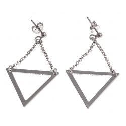 Boucles d'oreille argent rhodié 3,2g - triangle inversé