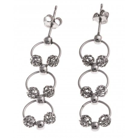 Boucles d'oreille argent rhodié 2,5g