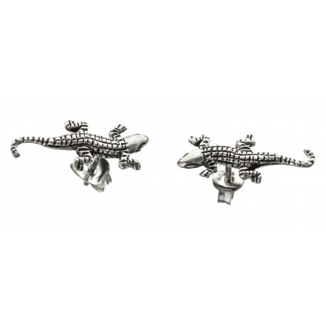 Boucles d'oreille argent rhodié 1,2g "croco"