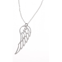 Collier argent rhodié 2,9g - "aile d'ange" - 42 cm