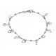 Bracelet argent rhodié 4,3g - cristal de swarovski - 19 cm