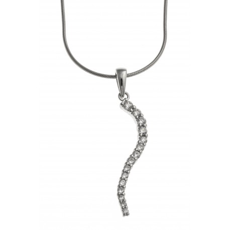 Collier argent rhodié 4,1g - zircons - 40 cm