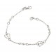 Bracelet argent rhodié 2,9g - papillons - perles SW - 18,5 cm