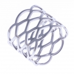 Bague argent rhodié 3,3g - T 52 à 60