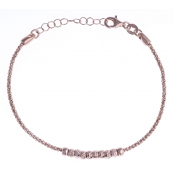 Bracelet argent rhodié rosé 3,2g - "boules" - 17+3cm