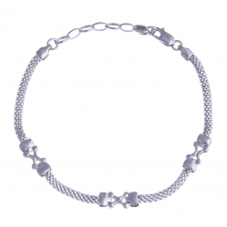 Bracelet argent rhodié 3,7g - 17+3cm