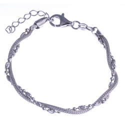 Bracelet argent rhodié 5,2g - 17+3cm