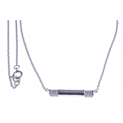 Collier argent rhodié 2,4g - zircons - 45cm