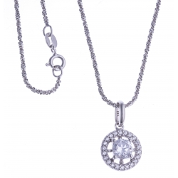 Collier argent rhodié 3,6g - zircons - 40cm.