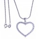 Collier argent rhodié 5,1g - "coeur" zircons - 40cm