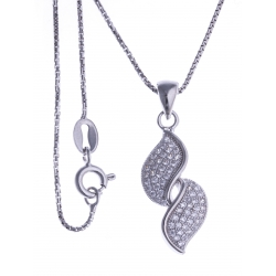 Collier argent rhodié 4,2g - zircons - 40cm