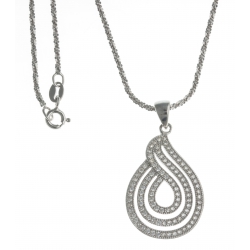 Collier argent rhodié 5,6g - zircons - 40cm