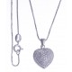 Collier argent rhodié 4,9g - "coeur" zircons - 40cm