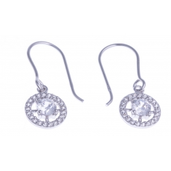 Boucles d'oreille argent rhodié 1,9g - zircons