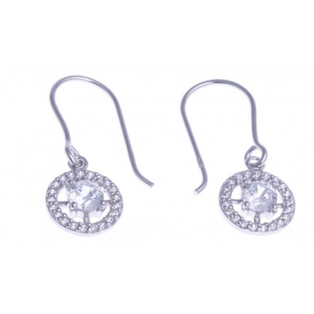 Boucles d'oreille argent rhodié 1,9g - zircons