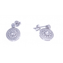 Boucles d'oreille argent rhodié 2,7g - zircons