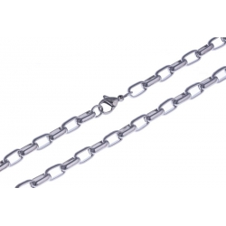 Collier acier maille rectangle - 50 cm