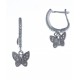 Boucles d'oreille argent rhodié 1,2g - "papillon" - zircons