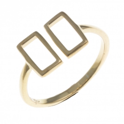 Bague argent rhodié doré 1,6g  - rectangles - T50 à 60