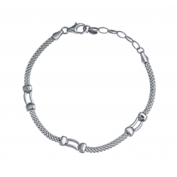 Bracelet argent rhodié 3,6g- 17+3cm