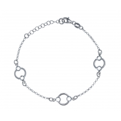 Bracelet argent rhodié 3,3g - 3 ronds - 17+3cm