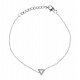 Bracelet argent rhodié 1,2g- triangle - zircons - 17+3cm