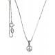 Collier argent rhodié 2,9g - peace & love - zircons - 40cm