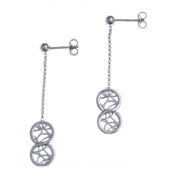 Boucles d'oreille argent rhodié 2g - infini filigrané - pendante fil 2cm