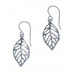 Boucles d'oreille argent rhodié 2,2g - feuille