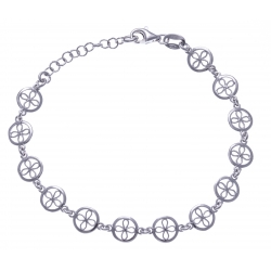 Bracelet argent rhodié 3,7g - ronds filigranés - 17+3cm