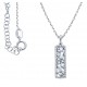 Collier argent rhodié 4g - zircons - hauteur 20mm - 38+5cm