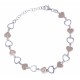 Bracelet argent rhodié 5,4g - 2 tons rhodié et rosé - cœurs - 17+3cm