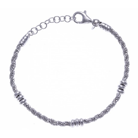 Bracelet argent rhodié 5,7g - 17+3cm