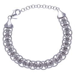 Bracelet argent rhodié 9,2g - 18+4cm