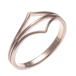 Bague argent rhodié 1,5g - rosé - finition mate - T50 à 60