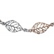 Bracelet argent rhodié 5,4g - 2 tons - rosé et rhodié - feuilles - 17+3cm