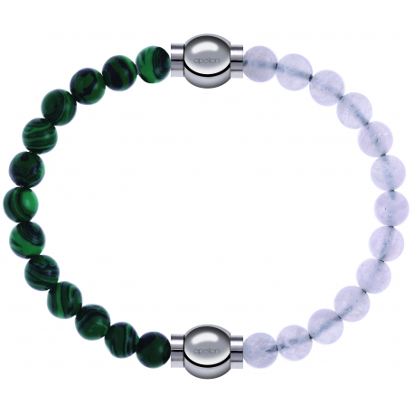 Apollon - Collection MiX Femme - malachite - diamètre 6mm - longueur 9,25cm + pierre de lune - diamètre 6mm - longueur 9…