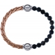 Apollon - Collection MiX Femme - cuir tressé italien rosé - diamètre 5mm - longueur 9,25cm + labradorite - diamètre 6mm …