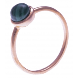 Bague argent rosé 1,8g - malachite - T50 à 60