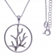 Collier argent rhdoié 5,7g - arbre -  zircons - 40+5cm