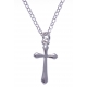 Collier argent rhodié 6,5g - croix - vierge - 42+3cm