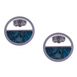 Boucles d'oreille en acier - chrysocolle - diamètre 14mm