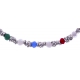 Bracelet argent rhodié 4,3g - perles multicolores facettées - 16+4cm