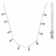 Collier argent rhodié 3,2g - pampilles - gouttes - 42+5cm