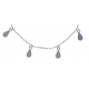 Collier argent rhodié 3,2g - pampilles - gouttes - 42+5cm